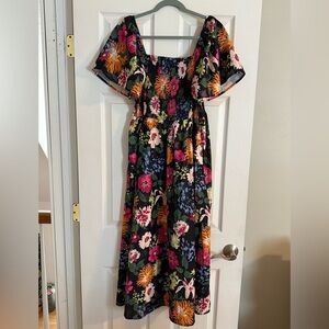 BloomChic Size 14-16 Floral Puff Sleeve Dress Midi Dress